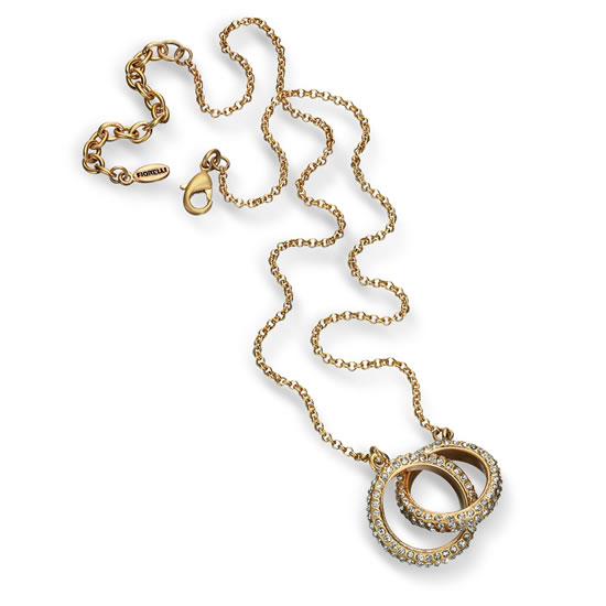 Fiorelli Entwined Crystal Ring Necklace - Gold-Tone